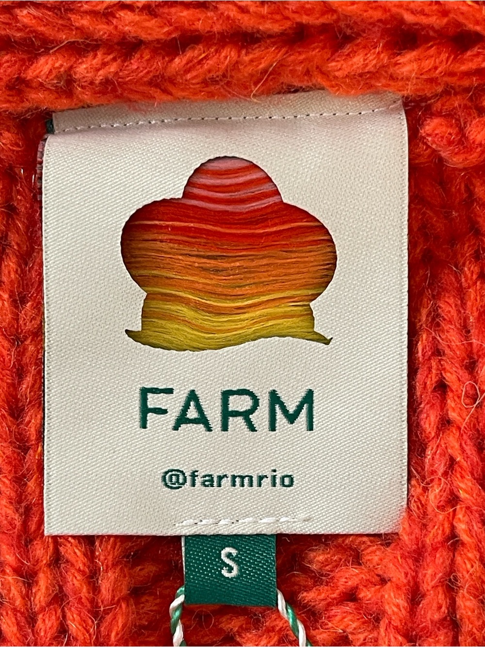 Farm Rio NWT Orange Braided Knit Cardigan (Small) Fit seems closer to Medium - Picture 5 of 13